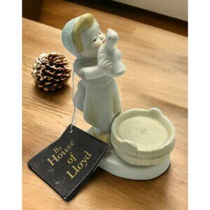 House Of Lloyd Figurine Farm Girl with Goose Bath Time Tub Vintage